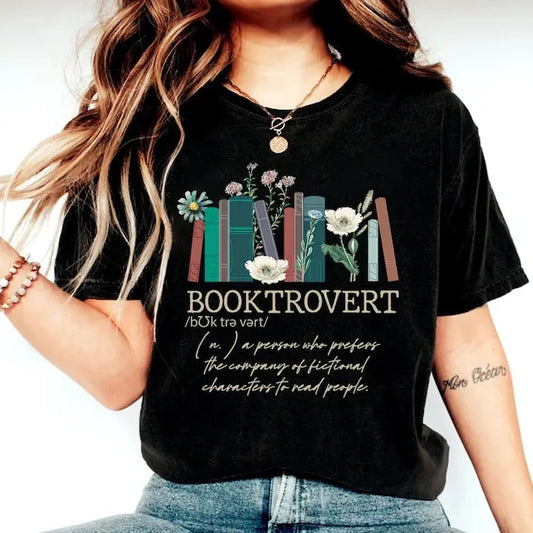 Booktrovert Shirt, Book Shirt, Book Lovers Gifts, Gifts For Book Lovers, Graphic Printed Unisex Classic Comfort Cotton T-Shirt in all sizes and colors for Men and Women, Gift For Her, Classic Cotton Shirt