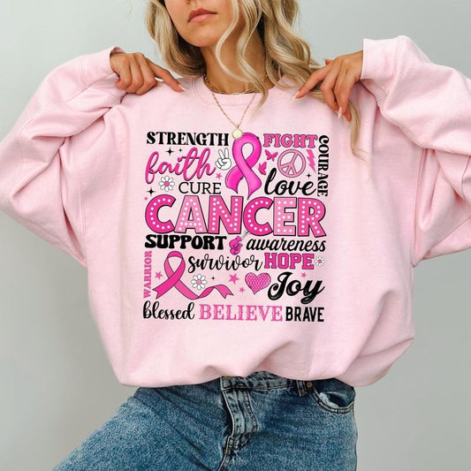 Breast Cancer Awareness Sweatshirt, Together We Fight Together We Win Crewneck, In October We Wear Pink Sweater, Positive Long Sleeves Pullover