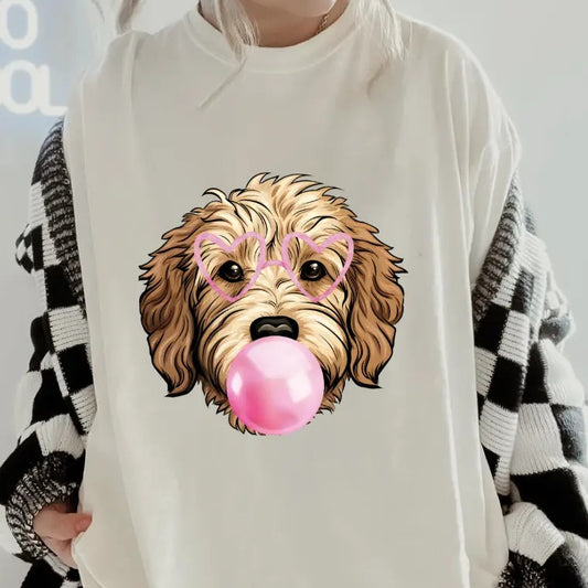 Bubblegum Goldendoodle Shirt ~ Unisex Apparel Relaxed Fit Printed In The USA Clothing Womenswear Casual Comfort Cotton Top Athletic Boho Chic