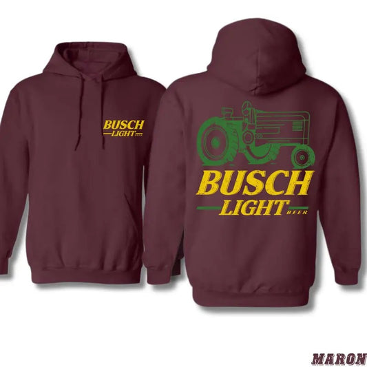 Busch Light Tractor Hoodie - Classic Country Design Featuring Vintage Tractor Graphics, camo country hoodies, Perfect for Beer Lovers and Farming Enthusiasts, Unisex Hoodie for Everyday Comfort and Rural Style Menswear Sweaters Tops Underwear