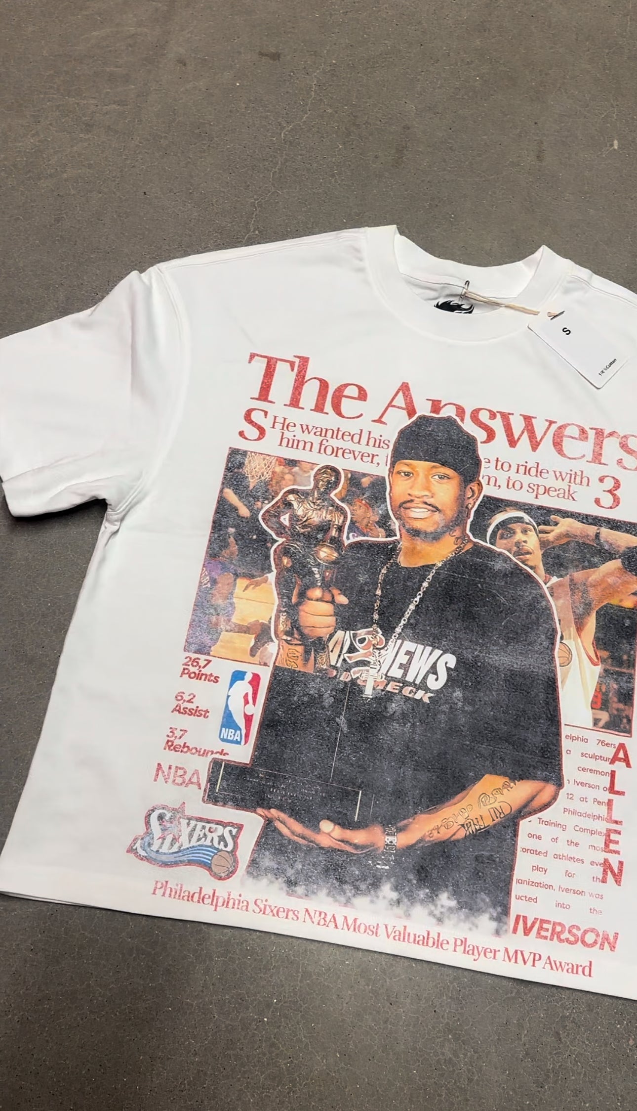Allen Iverson Newspaper Flyer Boxy Vintage Shirt