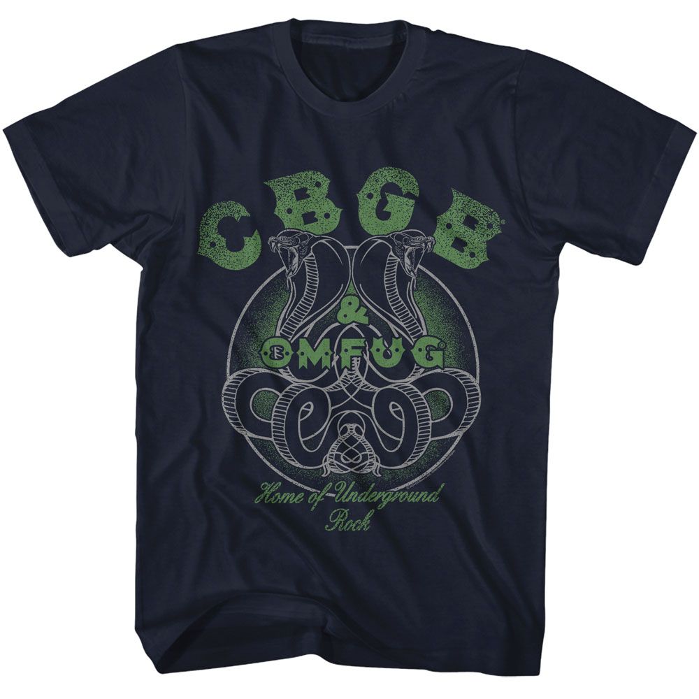 CBGB - Cobras - American Classics - Solid Blue Adult Short Sleeve T-Shirt