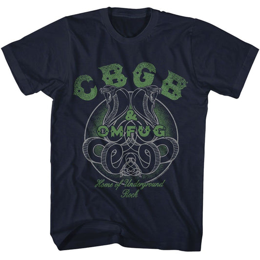 CBGB - Cobras - American Classics - Solid Blue Adult Short Sleeve T-Shirt