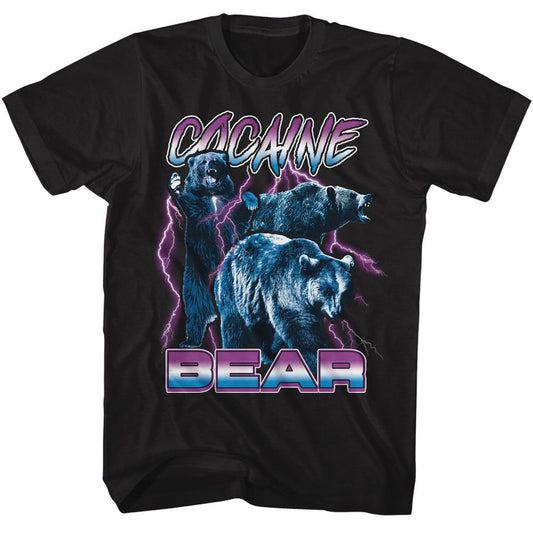 Cocaine Bear - Lightning - American Classics - Solid Black Adult Short Sleeve T-Shirt