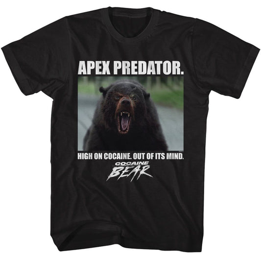 Cocaine Bear - Apex Predator - American Classics - Solid Black Adult Short Sleeve T-Shirt