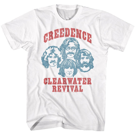 Creedence Clearwater Revival - Band - American Classics - White Front Print Adult Short Sleeve Solid T-Shirt