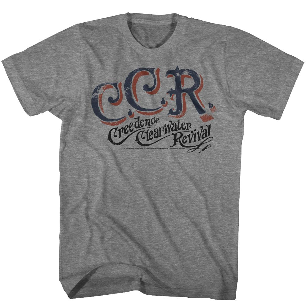 Creedence Clearwater Revival - Ccr - American Classics - Gray Front Print Adult Short Sleeve Heather T-Shirt