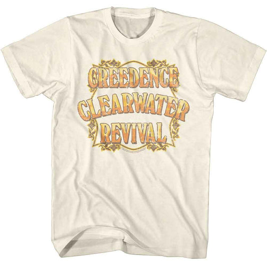 Creedence Clearwater Revival - Copper Logo - American Classics - Off-White Front Print Adult Short Sleeve Solid T-Shirt