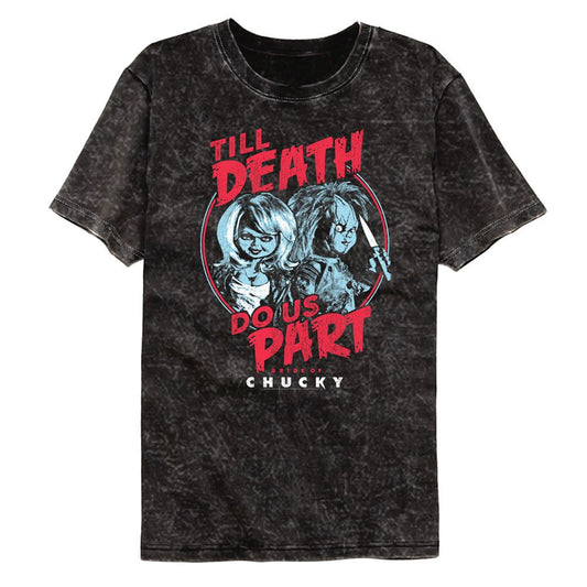Chucky - Till Death - American Classics - Solid Black Adult Short Sleeve Mineral Wash T-Shirt