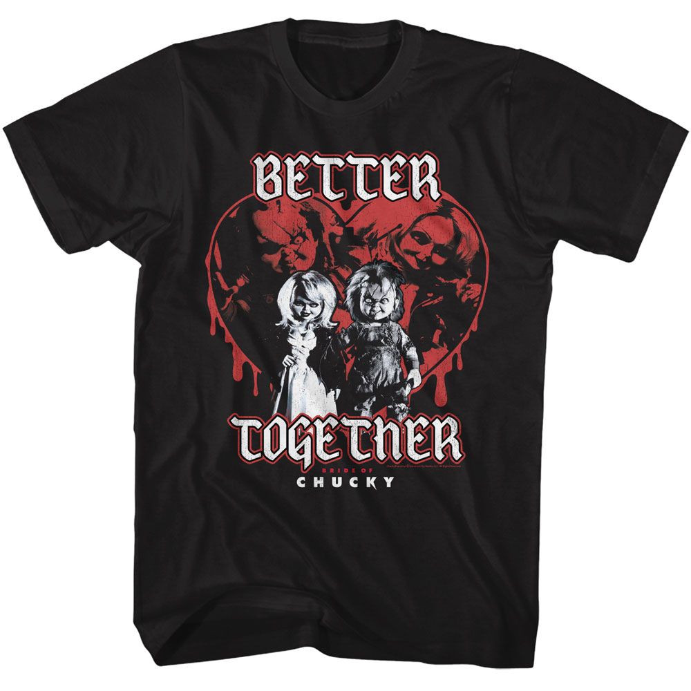 Chucky - Better Together - American Classics - Solid Black Adult Short Sleeve T-Shirt
