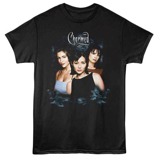Charmed - Smoke Sisters - American Classics - Solid Black Adult Short Sleeve T-Shirt