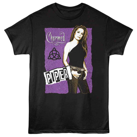 Charmed - Piper Contrast - American Classics - Black Front Print Adult Short Sleeve T-Shirt