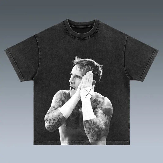 CM PUNK TEE, Wrestling Tee, WWE Tee, Wrestling Gift, Sports Shirt, Workout T-shirt Menswear Streetwear Crewneck Clothing