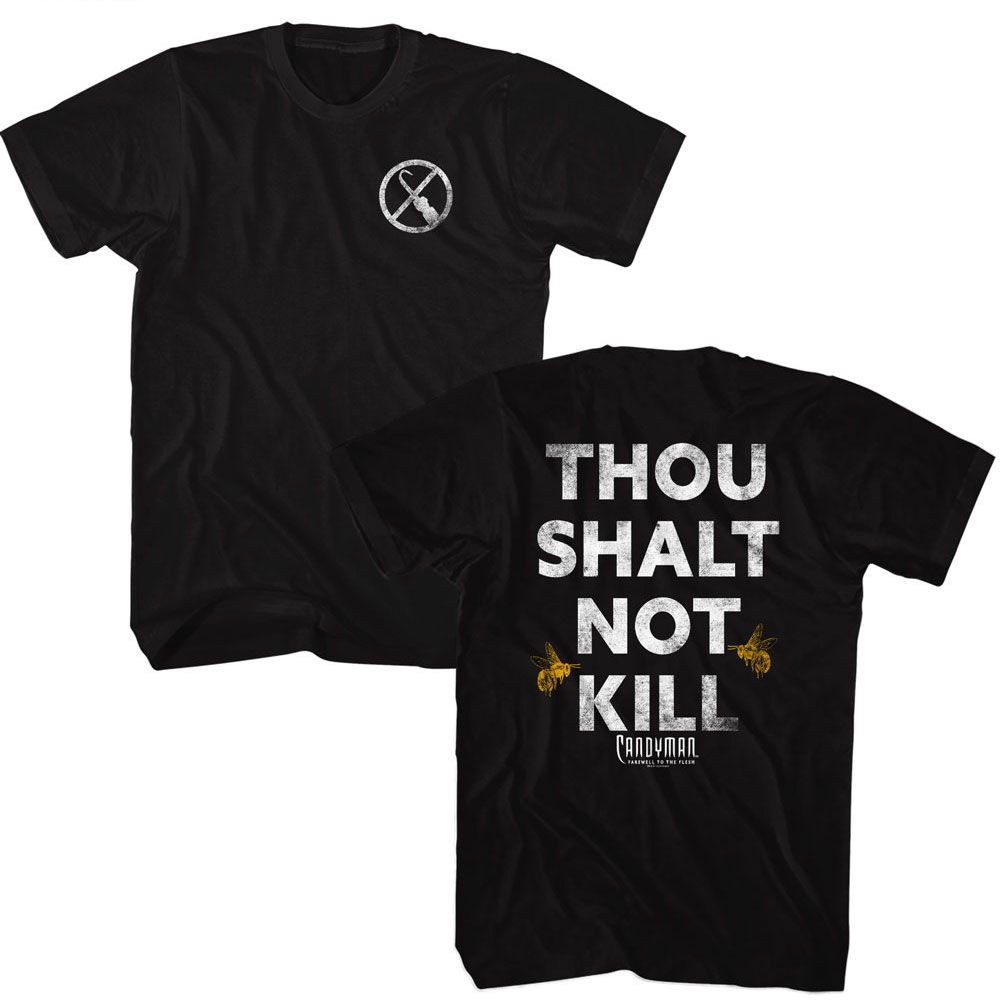 Candyman - Thou Shalt Not Kill - American Classics - Solid Black Adult Short Sleeve T-Shirt Style001