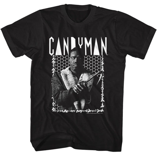 Candyman - Bee Border - American Classics - Solid Black Adult Short Sleeve T-Shirt