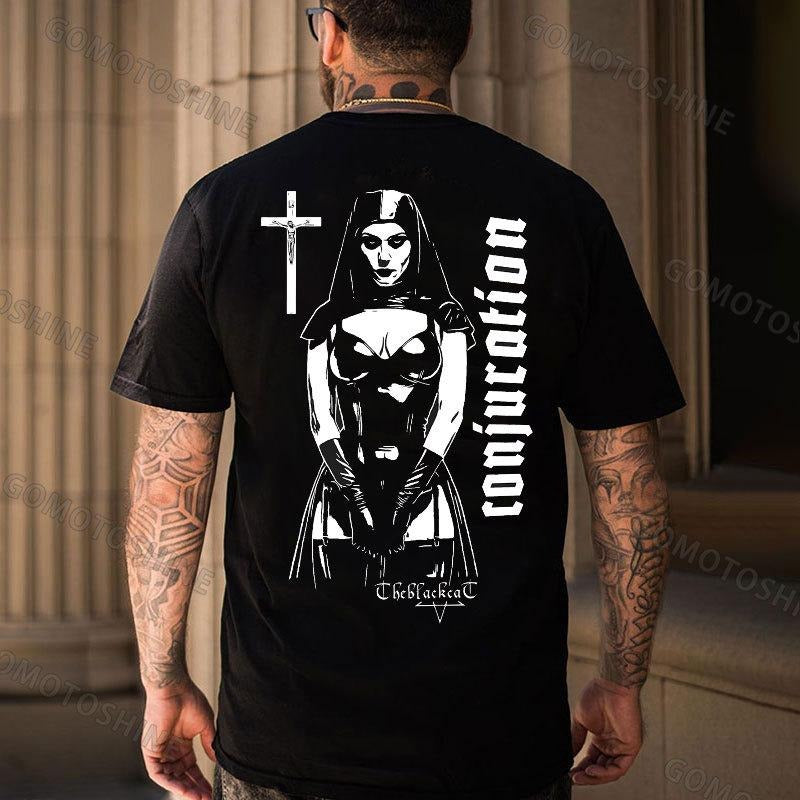 CONJURATION Nun Print Men's T-Shirt