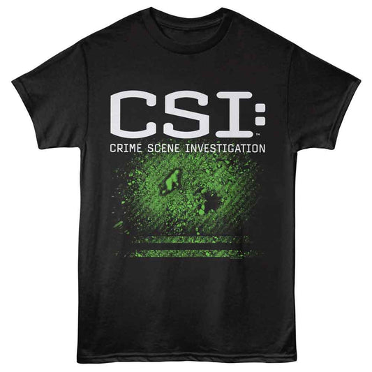 CSI - Crime Scene - American Classics - Black Front Print Adult Short Sleeve T-Shirt