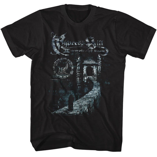 Cypress Hill - Temples Of Boom - American Classics - Solid Black Adult Short Sleeve T-Shirt