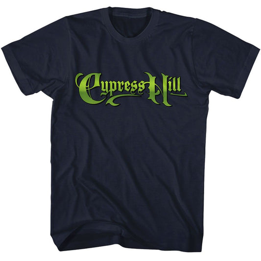 Cypress Hill - Gradient Logo - American Classics - Solid Blue Adult Short Sleeve T-Shirt