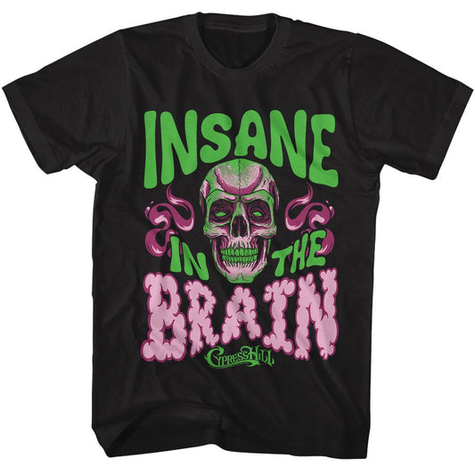 Cypress Hill - Insane In The Brain - American Classics - Solid Black Adult Short Sleeve T-Shirt