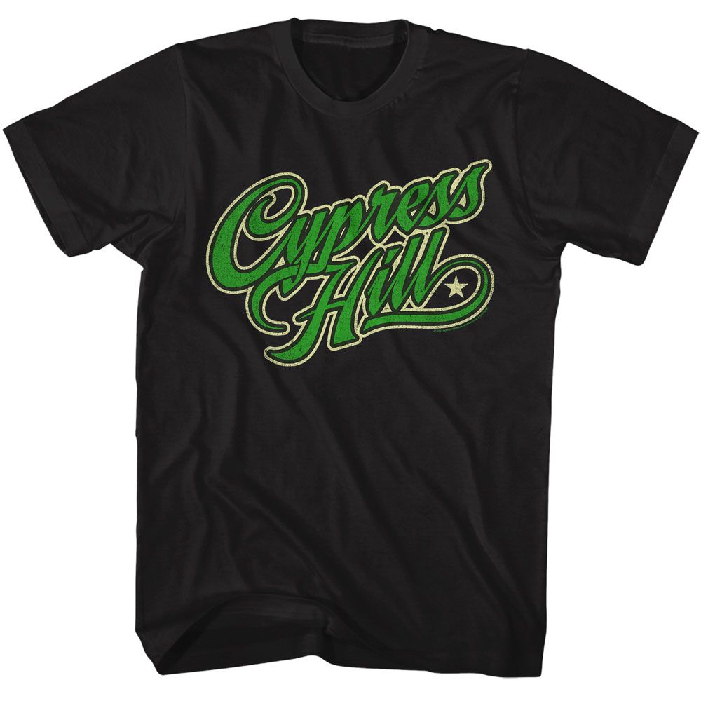 Cypress Hill - Inline Outline - American Classics - Solid Black Adult Short Sleeve T-Shirt