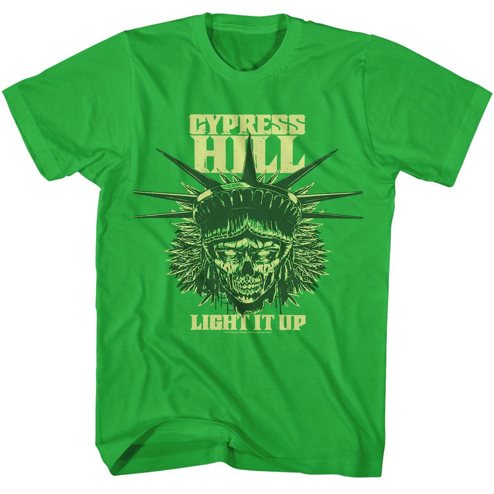 Cypress Hill - Light It Up - American Classics - Solid Green Adult Short Sleeve T-Shirt