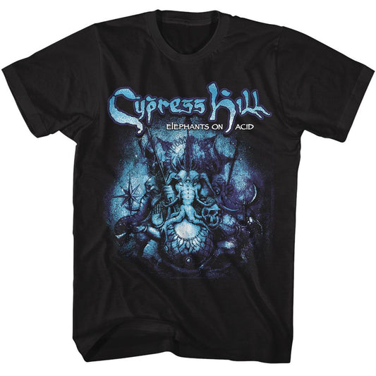 Cypress Hill - Elephants On Acid Eoa - American Classics - Solid Black Adult Short Sleeve T-Shirt