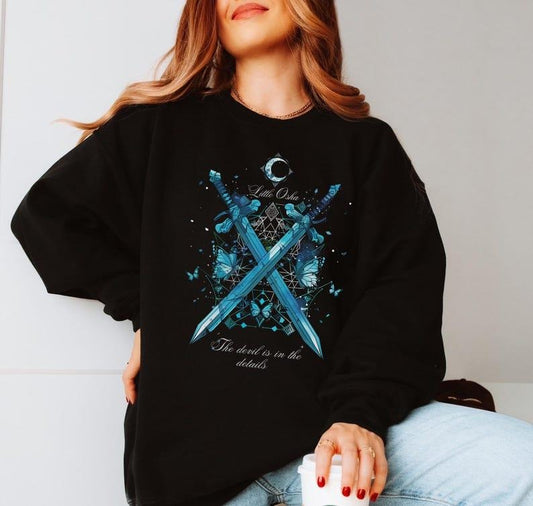 Callie Hart Quicksilver Sweater, Little Osha Graphic, Stylish Bookish Apparel for Fantasy Romance Lovers