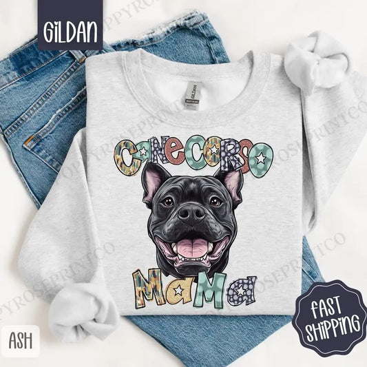 Cane Corso Mama Sweatshirt, Mama Women's Crewneck, Cute Dog Mom Women's Sweatshirt