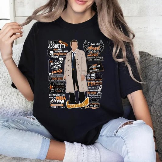 Castiel Supernatural Shirt, Supernatural T Shirt For Fans , Fashion Cotton, Full Colors, Full Sizes, For Men, For Women