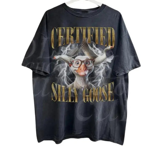 Certified Silly Goose Funny Bootleg Vintage 90s Graphic T-Shirt, Retro 80s Silly Goose Shirt, Funny Retro Joke Rap Style Shirt, Unisex Adult Gag Tee.