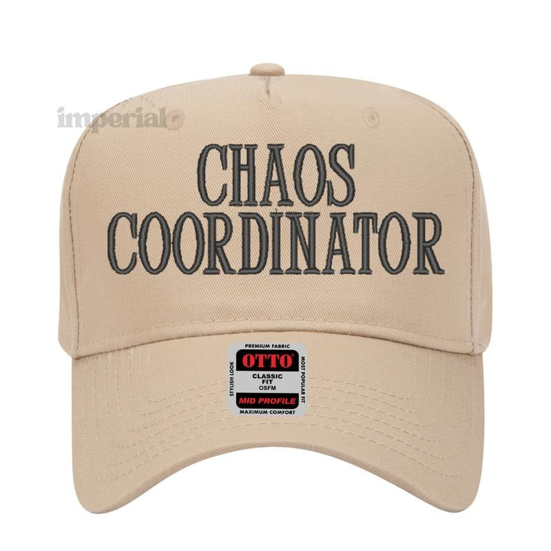 Chaos Coordinator Embroidered Trucker Hat, Funny Statement Cap, Premium Otto Cap, Adjustable Mesh Back, High-Quality Trucker Hat, Trendy Gift, Embroidered Cap