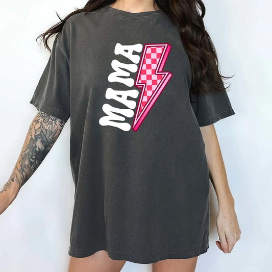 Checkered Mama Comfort Colors Shirt, Retro Mama Graphic Tee, Motherhood Clothing, Womenswear, Gift For Mom, Gift For Wife, Mother's Day Gifts