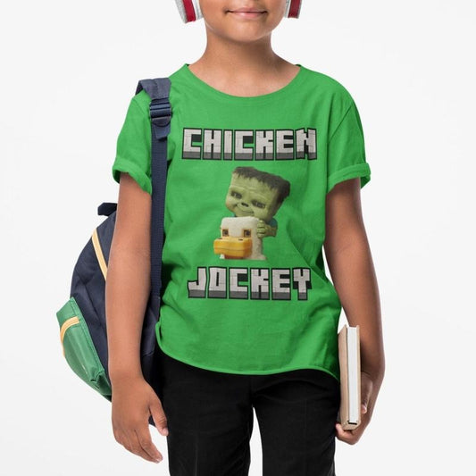 Chicken Jockey Minecraft Shirt, Chicken Jockey, Minecraft T-shirt Cotton Graphic Teestyle{n002}2