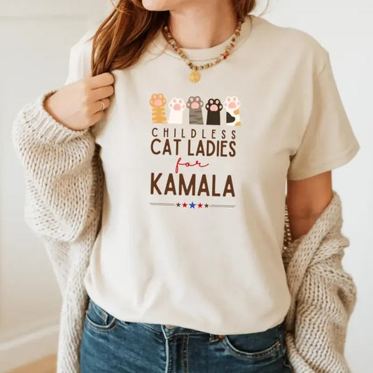 Childless Cat Ladies For Kamala Shirt - Kamala Rally T Shirt - Kamala Rally Tee