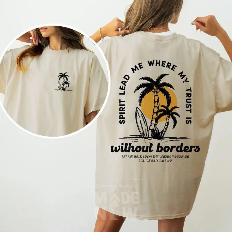 Christian Tshirt Beachy Tee Trendy Oversized Tee Shirt Baptism Gift Ocean Inspired Style Jesus Shirt Retro Graphic T Faith Beach Teen Cotton Top