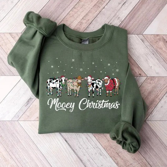 Christmas Cow Sweatshirt, Cow Lover Gift, Funny Christmas Shirt, Holiday Sweater, Farm Christmas Shirt, Womens Cow Shirt, Christmas  T-shirt, sweater and Hoodie