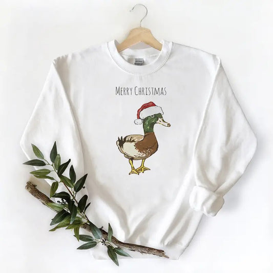 Christmas Mallard Duck is very cute Unisex Tshirt Sweatshirt Hoodie, Mallard duck lovers Sweaters Pullover Cotton Unisex