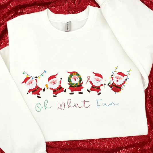 Christmas Santa Sweatshirt, Funny Xmas Shirt, Christmas Vibes, Santa Claus, Oh What Fun, Merry Christmas T-Shirt, Happy Christmas, Christmas