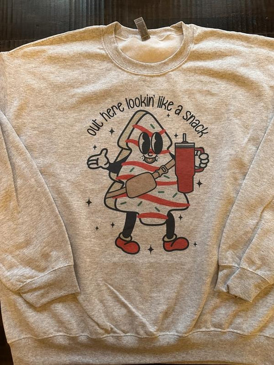 Christmas Tree Cake Sweatshirt Lookin Like A Snack