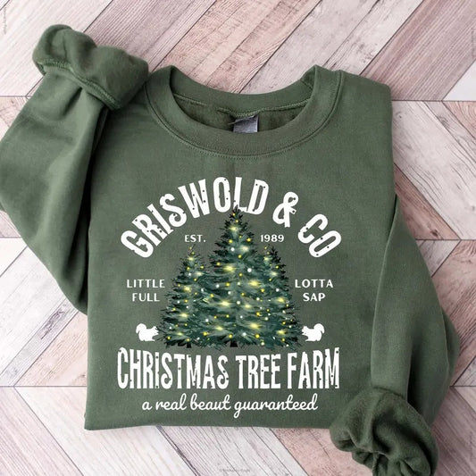 Christmas Tree Farm Clark Griswold Co Movie National Lampoon's Christmas Vacation Lotta Sap Graphic Printed Unisex Classic Sweatshirt Hoodie