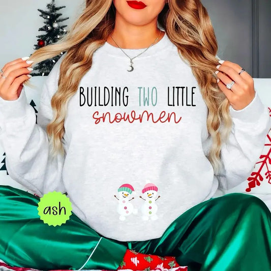 Christmas Twin Pregnancy Announcement Sweatshirt, Christmas Maternity Shirt, Holiday Gender Reveal Sweatshirt, Twin Mom Shirt, Gift for Expecting Xmas Baby, Christmas Baby Shower Crewneck Womenswear