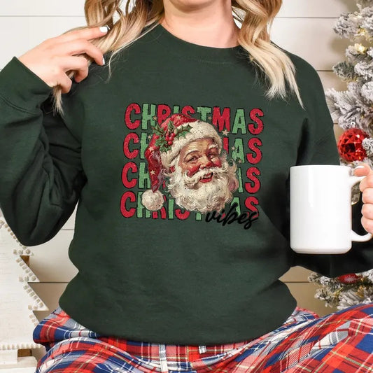 Christmas Vibes Shirt, Santa Pink Christmas Vibes Shirt, Santa Claus Shirt, Pink Santa T-Shirt, Pink Santa Tee, Pink Christmas Vibes Shirts
