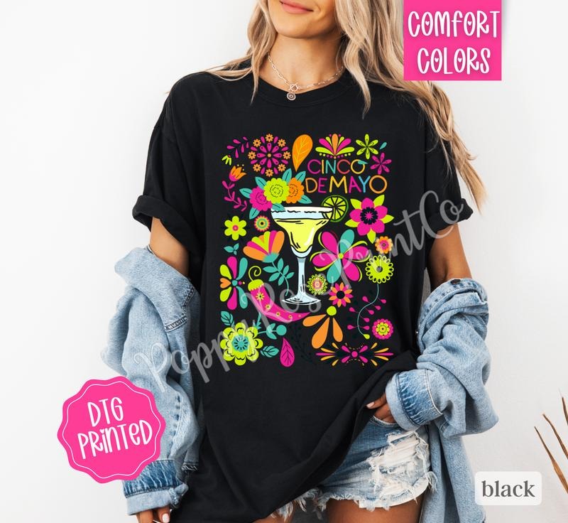 Cinco De Mayo Comfort Colors Tshirt, Fiesta Holiday Celebration Tee