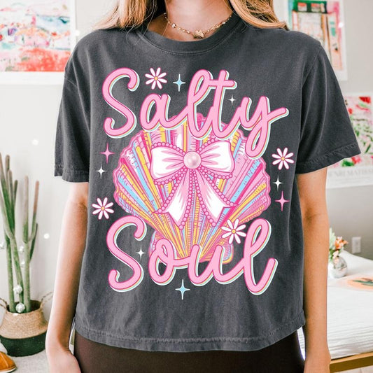 Clam Pearl Coquette Salty Soul Summer Vibes Pink Clam Summer Beach Summer Shirt Pink Summer Girly Summer