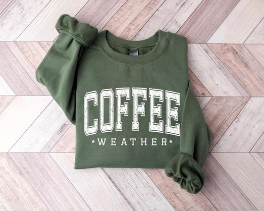 Coffee Weather Sweatshirt, Retro Coffee Lover Crewneck, Women Coffee Lover Shirt, Retro Coffee Sweater, Coffee Lover Gift Shirt