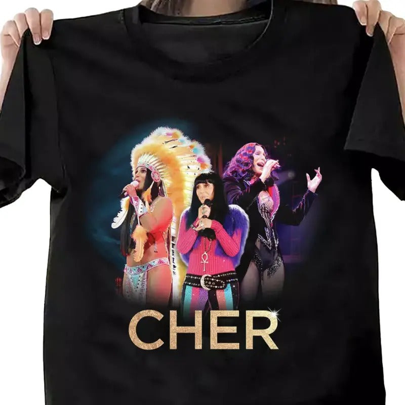 Collection Cher Singer Gift For Fan Black All Size Shirt  S-3XL