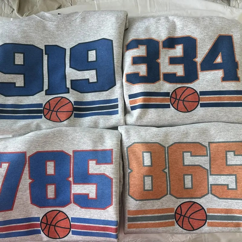 College Basketball Area Code Sweatshirt  Comfy Sweatshirt