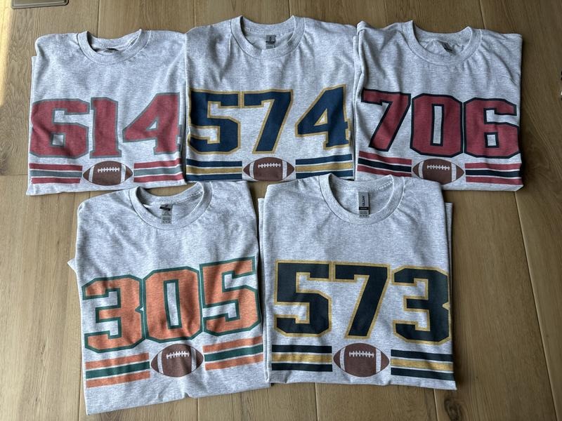 College Football Area Code T Shirt