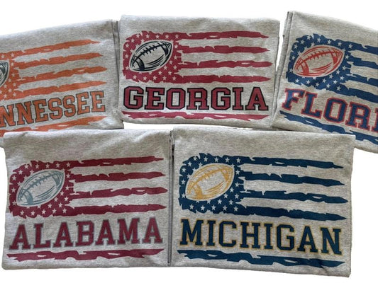 College Football Flag T Shirt Comfortable T Shirt Unisex Fit